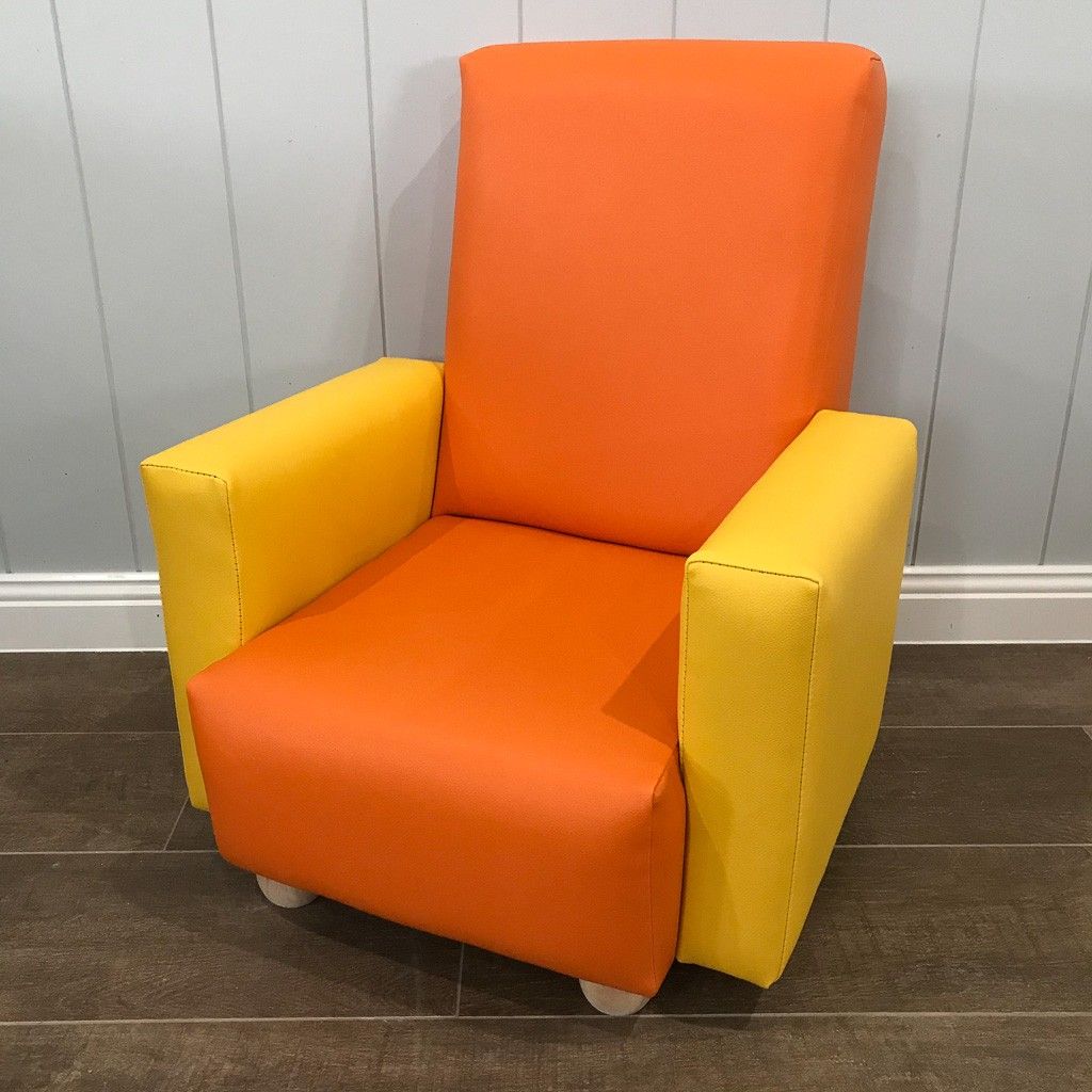 Vinyl Orange Yellow Sides Chair — image 2
