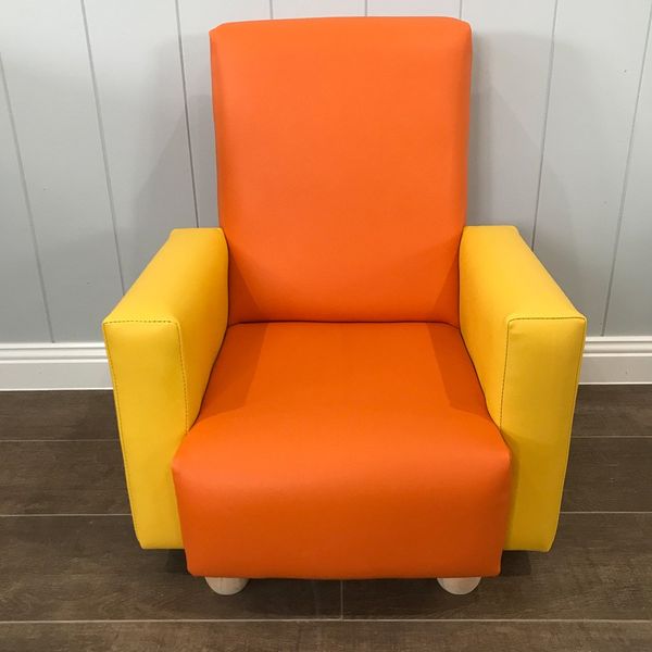 Vinyl Orange Yellow Sides Chair